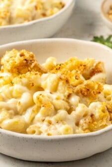 A serving of homemade macaroni.
