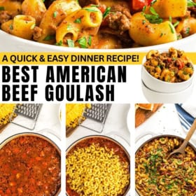 The best American goulash recipe prepared in one large pot.