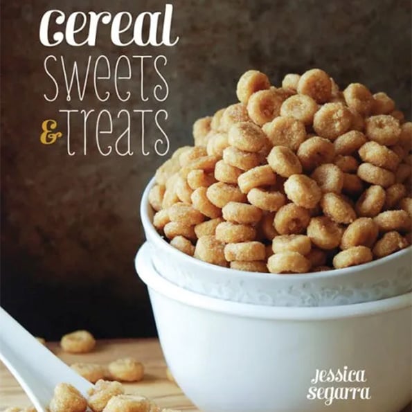 Book cover with a photo of cereal in a white bowl.