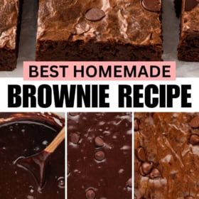 Best homemade brownie recipe made in simple steps and baked to perfection with a cracked top.