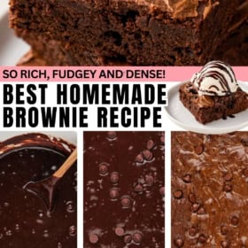 Brownie batter made in one bowl, then baked in a pan and sliced into squares.