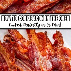 Bacon cooked in the oven resting on paper towels.