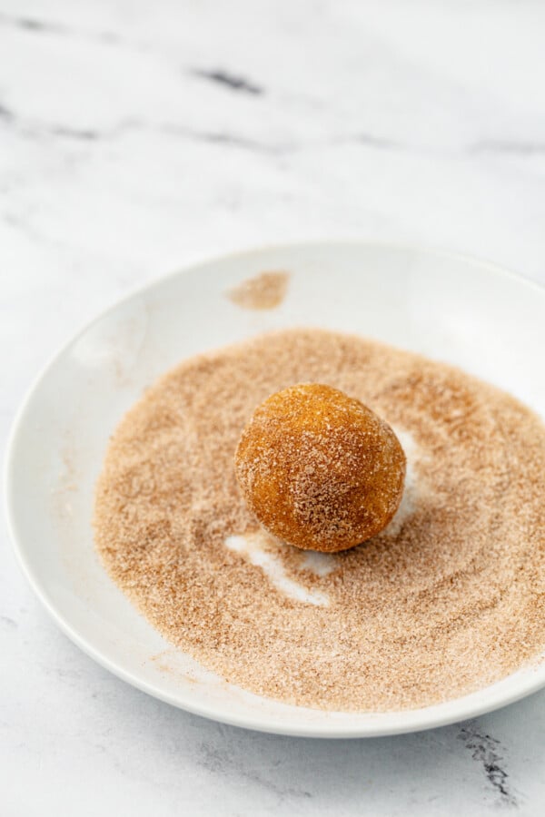Pumpkin snickerdoodles, coated in sweet cinnamon sugar, are the perfect cookie recipe for fall! These easy pumpkin cookies are so addicting! Pumpkin cookie dough rolled in cinnamon sugar.